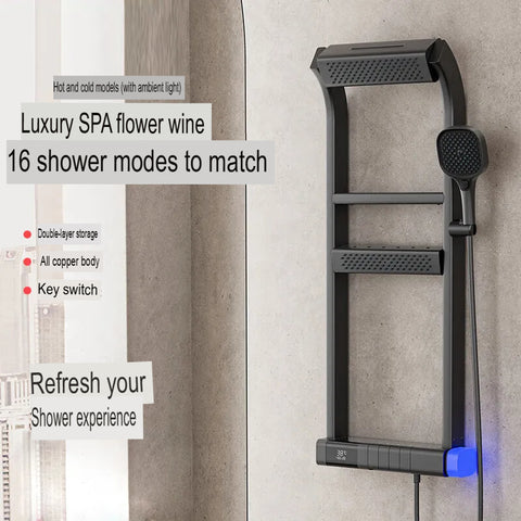 Thermostatic Copper Shower Set Digital Storage