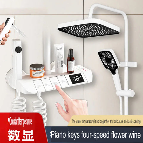 All Copper Shower Head Set Thermostatic Pressurized