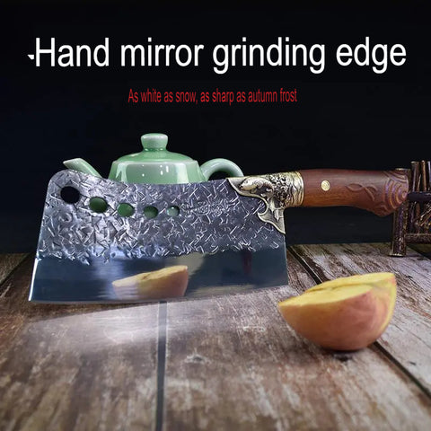Hand Forged Kitchen Cleaver Sharp Slicing Chef Knife
