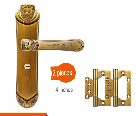 Door Handles Yellow Bronze Modern Lever Latch Security