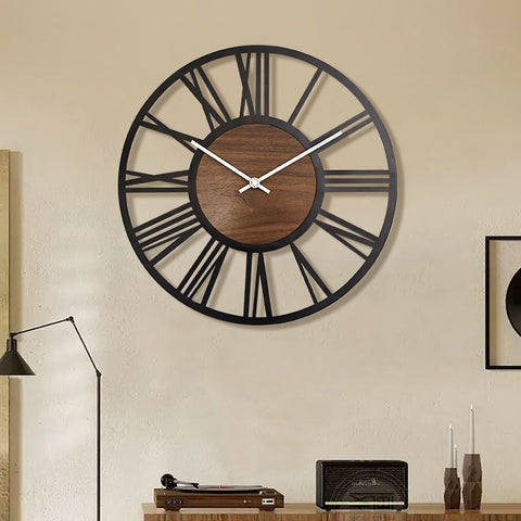 Vintage Wall Clock Wrought Iron