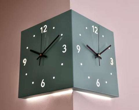 Double-Sided Corner Nordic Clock