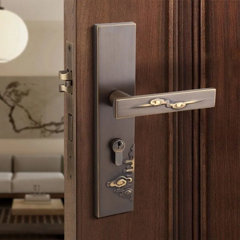 Door Lock Indoor Golden Split Bedroom Wooden Silent