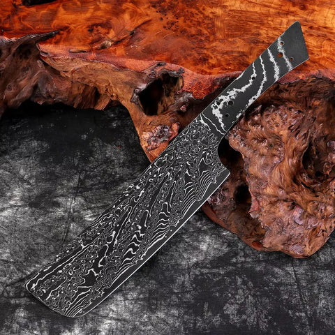 Damascus Steel Kitchen Knife Blank Black Blade Sharp