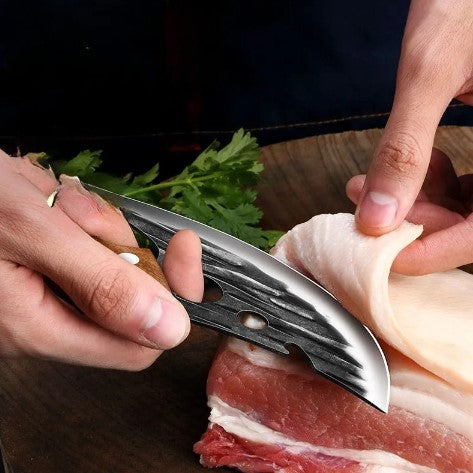 Multi Function Bone Cutting Knife Wooden Handle