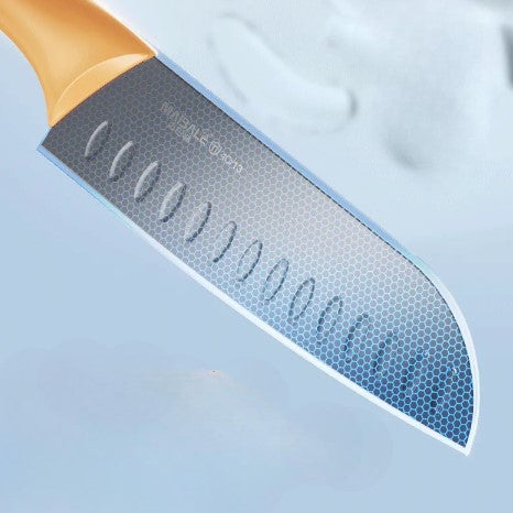 Titanium Blade Kitchen Knife Set With Block Holder