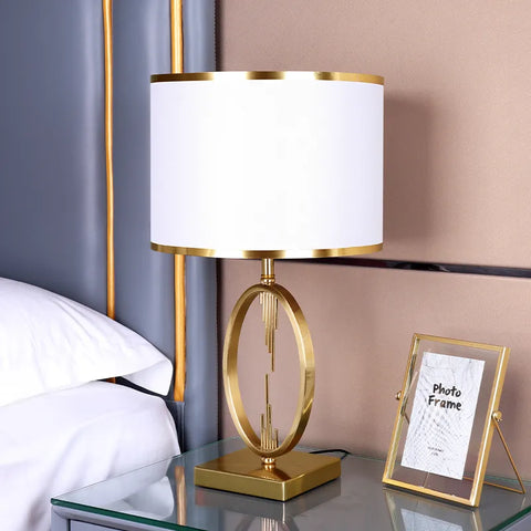 Luxury Modern Minimalist Bedside Table Lamp Gold White