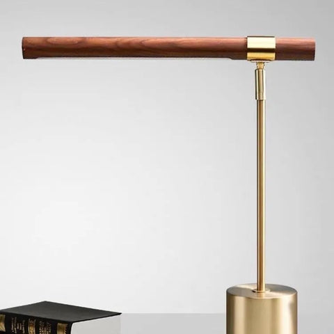 Wood Grain Desk Lamp Eye Protection Foldable