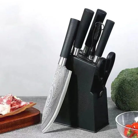 Damascus Steel Kitchen Knife Set Complete