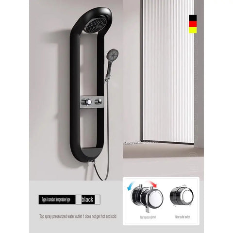 White Thermostatic Shower Set With Storage And Display