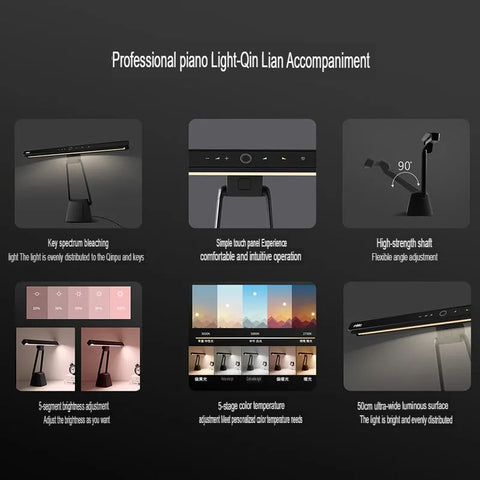LED Piano Lamp Eye Protection Study Reading Foldable
