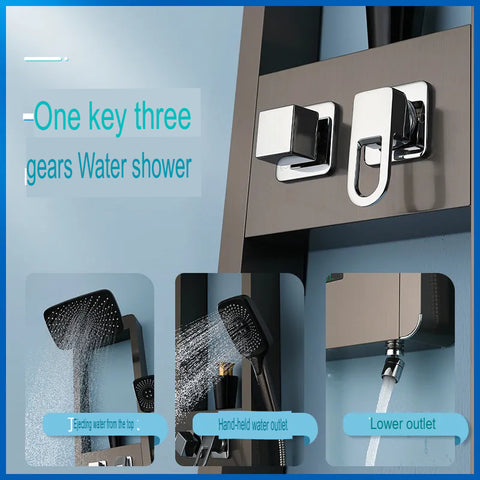 Gunmetal Gray Thermostatic Shower With Digital Display