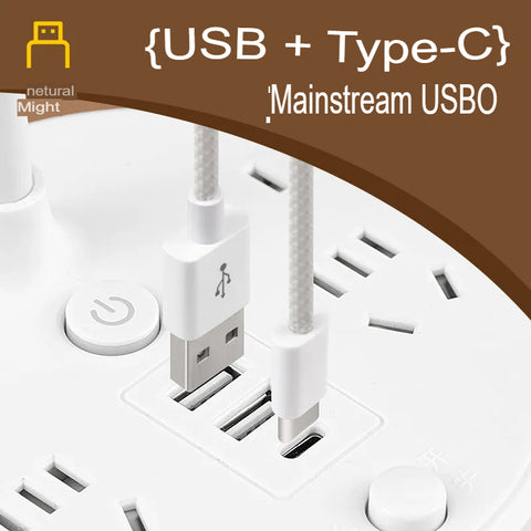 LED Desk Lamp With Power Strip USB Charging Ports