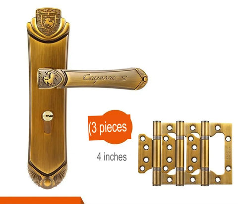 Door Handles Yellow Bronze Modern Lever Latch Security