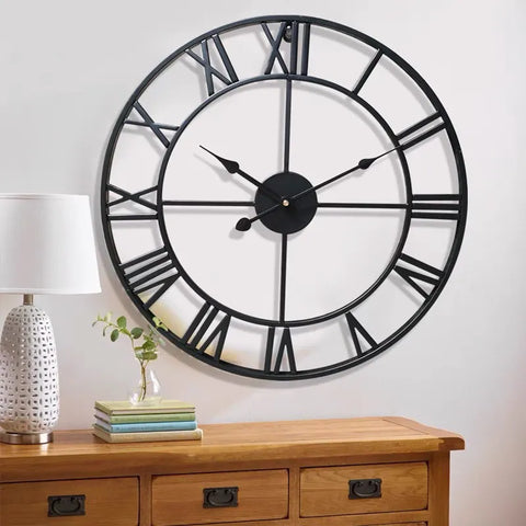 Hollowed Wrought Iron Retro Clock