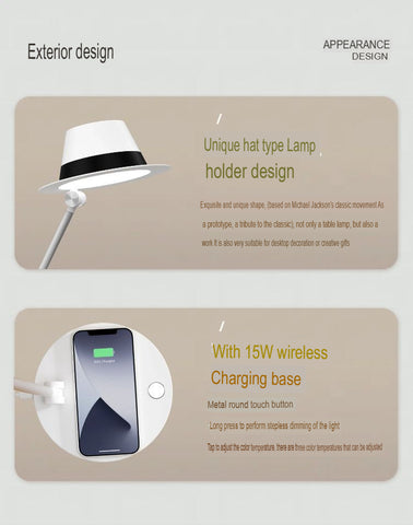 Eye Protecting Desk Lamp Led Study Reading Light Wireless Charging