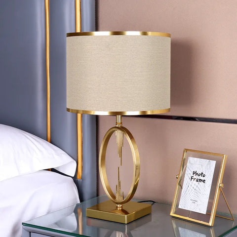 Luxury Modern Minimalist Bedside Table Lamp Gold White