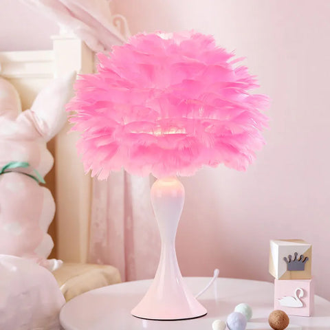 Nordic Feather Lamp Bedroom Bedside Night Light