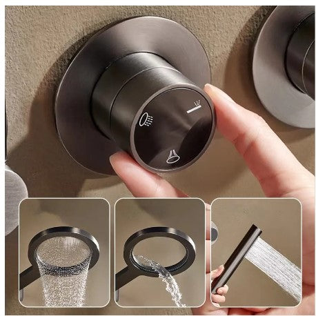 Authentic Concealed Shower Set Wall-Mounted Pressurized Copper