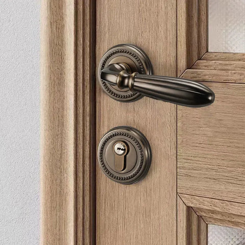 Indoor Silent Wooden Door Lock Bedroom Magnetic Split