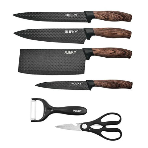 Kitchen Knife Set Six Piece Non Stick Diamond Blade