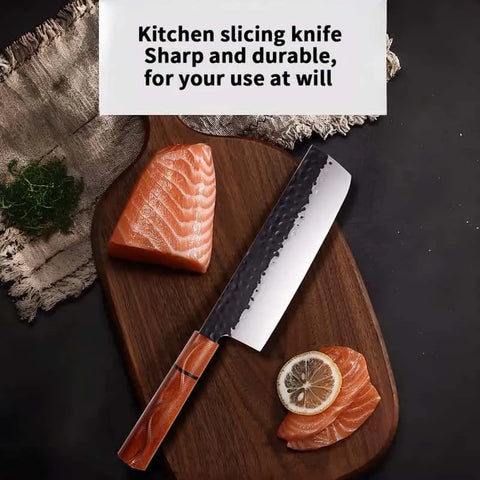 Kitchen Knife With Solid Wood Handle For Home Cooking