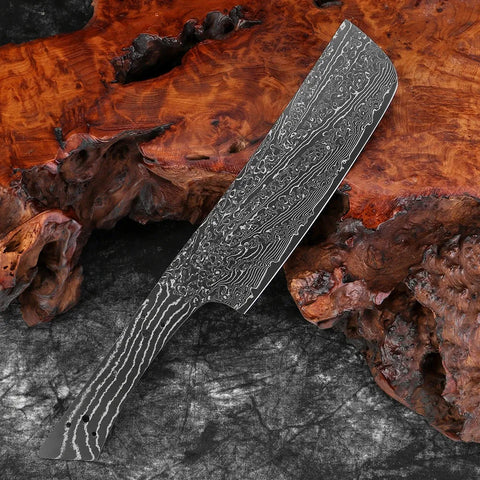 Damascus Steel Kitchen Knife Blank Black Blade Sharp