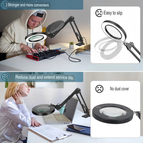 Led Magnifying Lamp With Light Adjustable Desk Clamp