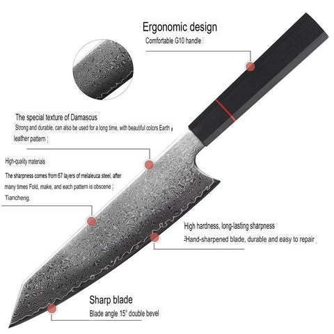 Professional Damascus Steel Chef Knife For Home Cooking