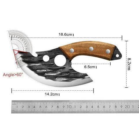 Multi Function Bone Cutting Knife Wooden Handle