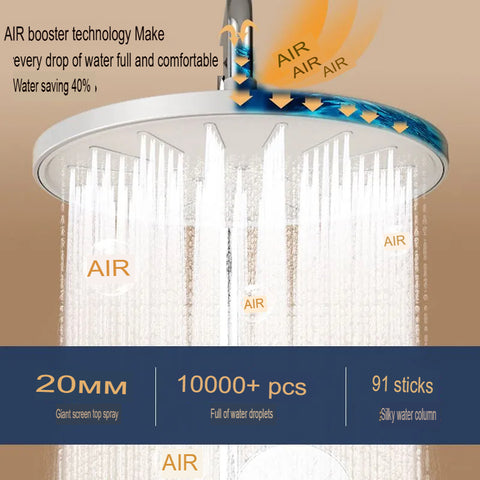 All Copper Shower Head Set Rain Shower Booster