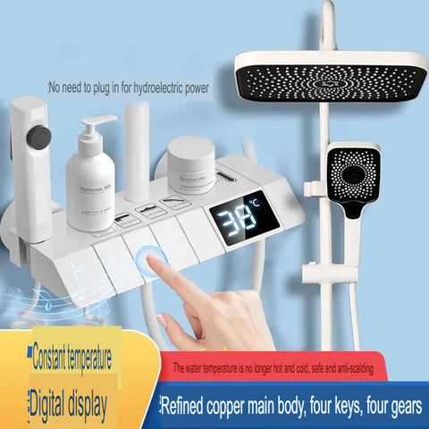 All Copper Shower Head Set Thermostatic Pressurized