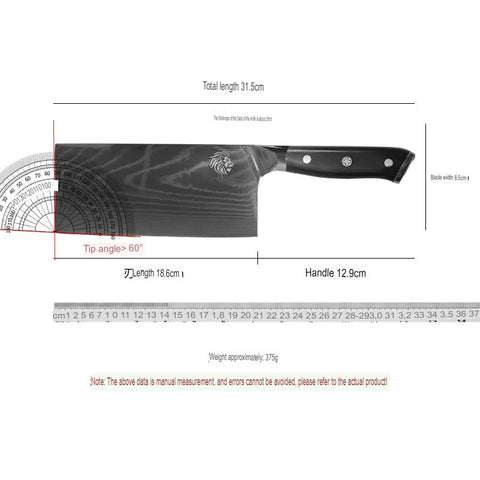 Full Moon Damascus Steel Meat Cutter Kitchen Knife