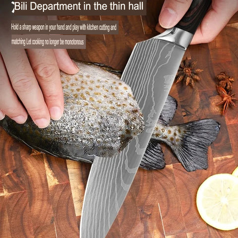 Professional Damascus Steel Kitchen Knife Set