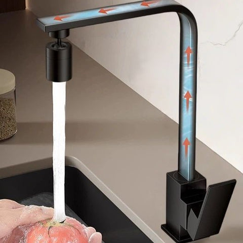Square Kitchen Faucet Hot Cold Water