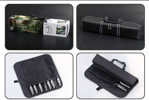 Portable Outdoor Camping Knife Set With Storage Bag