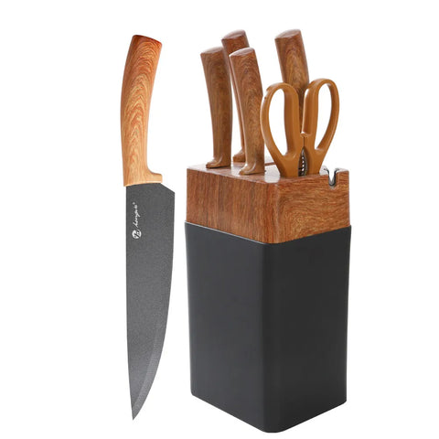 Kitchen Knife Set 7 Piece Stainless Steel Block