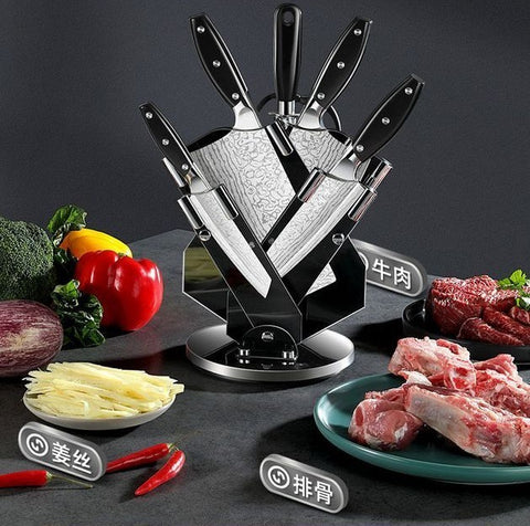 Kitchen Knife Set Stainless Steel Damascus Cleaver