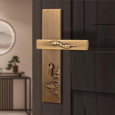Door Lock Indoor Golden Split Bedroom Wooden Silent