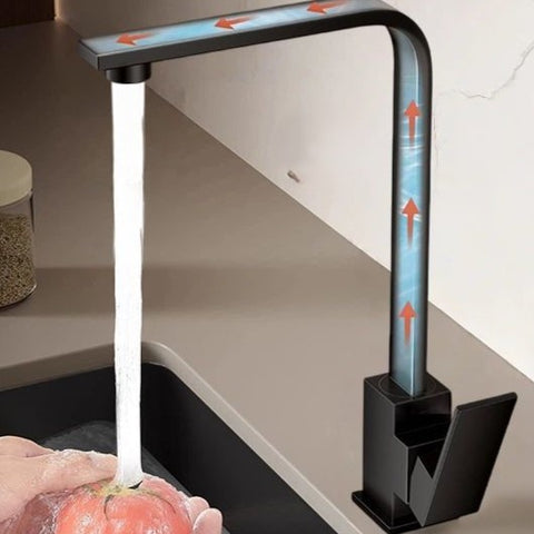 Square Kitchen Faucet Hot Cold Water