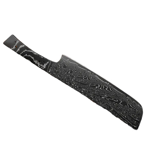 Damascus Steel Kitchen Knife Blank Black Blade Sharp