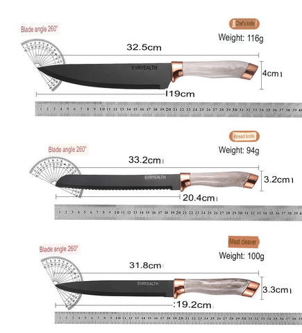 Kitchen Knife Set 6 Piece Stainless Steel Block