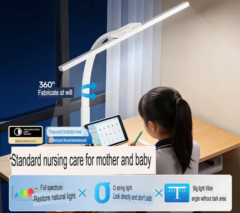 Desk Lamp Dual Use Eye Friendly Study Reading Writing Bedside Children Students