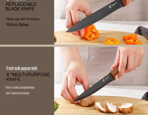 Kitchen Knife Set 7 Piece Stainless Steel Block