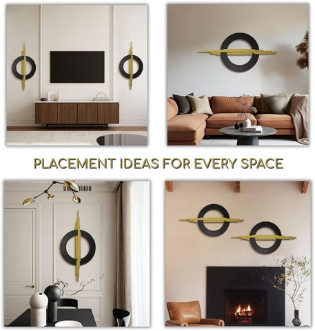 Black Gold Modern Metal Wall Art