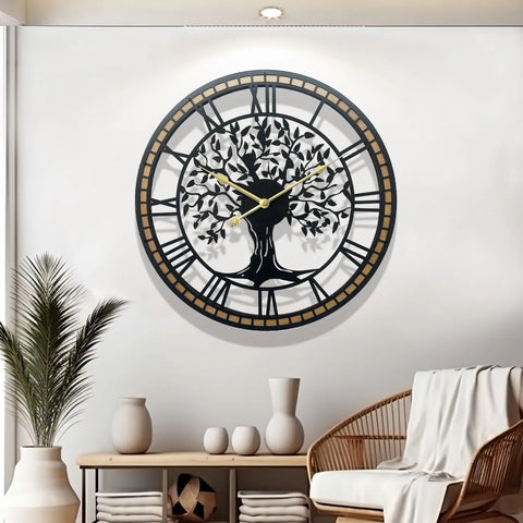 Tree Life Metal Wall Clock