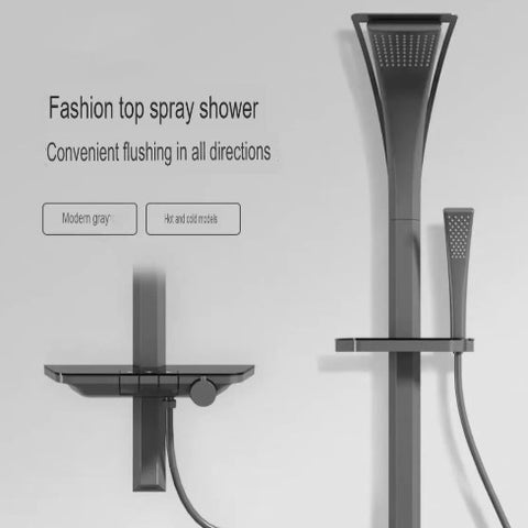 Thickened Black All Copper Shower Head Set