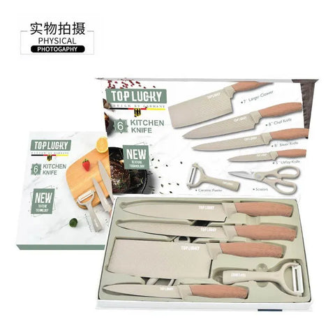 Kitchen Knife Set Six Piece Non Stick Diamond Blade