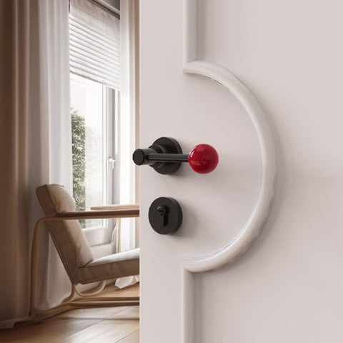 Interior Door Knob Lock Retro Bedroom Silent Handle