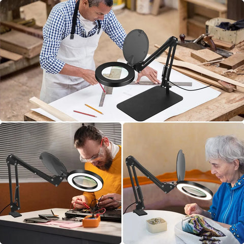 Led Magnifying Lamp With Light Adjustable Desk Clamp
